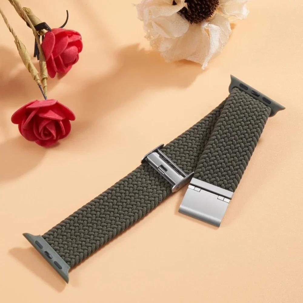 NEW Adjustable Green Braided Solo Loop For Apple Watch